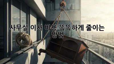 사무실 이사? 비용 똑똑하게 줄이는 방법!